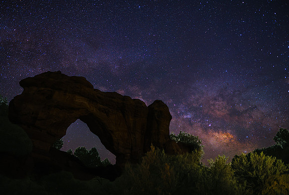 The Milky Way Over an Arch